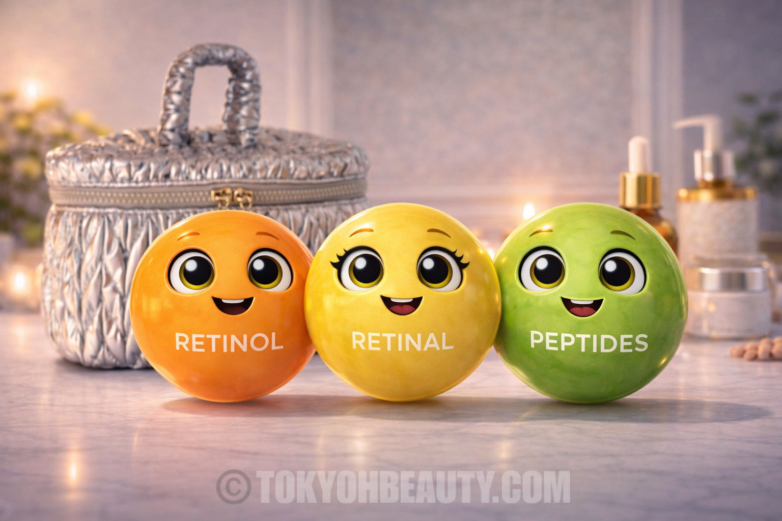 Retinolo, retinal e peptidi: illustrazione blog guida completa per i benefici nella produzione di collagene 