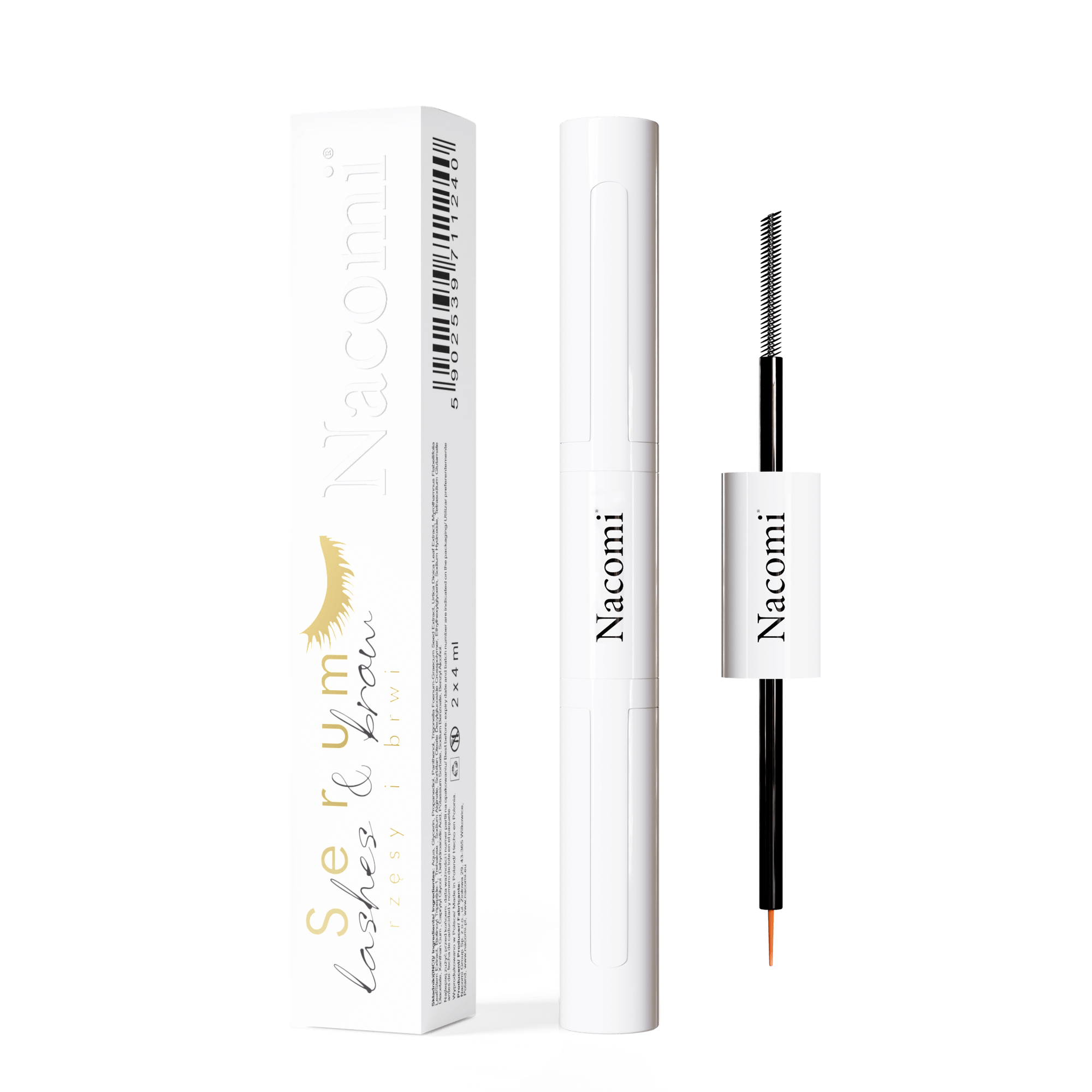 Nacomi  Siero rinforante ciglia e sopracciglia doppio applicatore 4ml