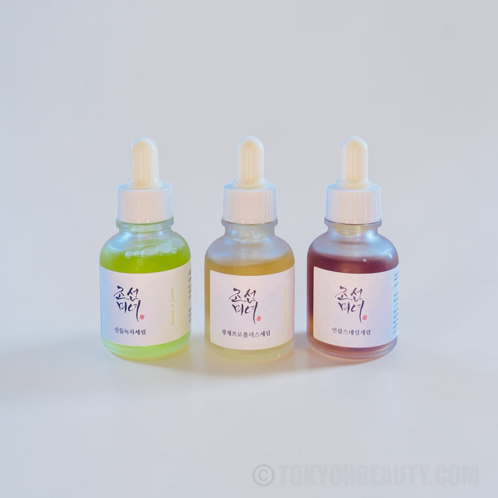 Sieri Beauty of Joseon Green Tea Calming Propolis Niacinamide e Ginseng Snail Mucin linea viso