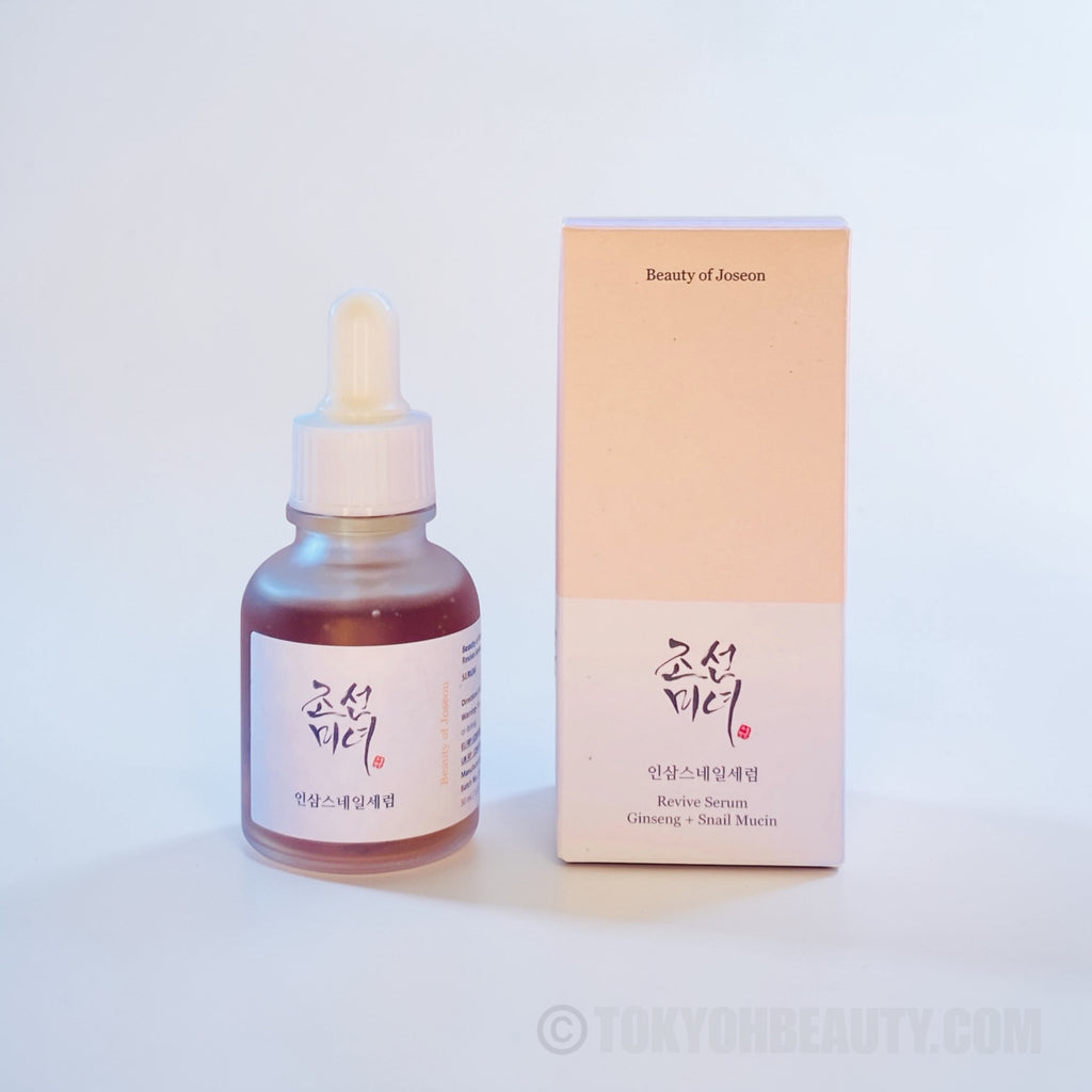 Revive Serum Beauty of Joseon con ginseng e snail mucin 30 ml: trattamento intensivo per una pelle compatta e idratata, disponibile su Tokyoh Beauty.