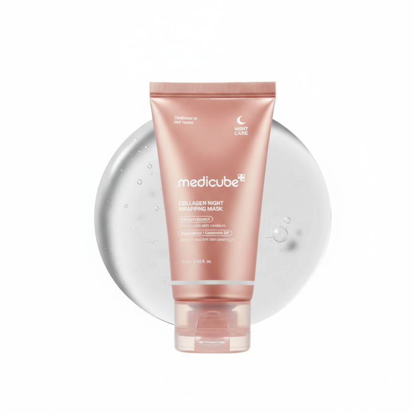 Maschera notte al collagene Medicube per pelle più soda, luminosa e rimpolpata.
