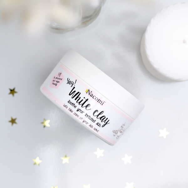 Argilla bianca naturale Nacomi, maschera viso lenitiva e purificante per pelli sensibili e delicate