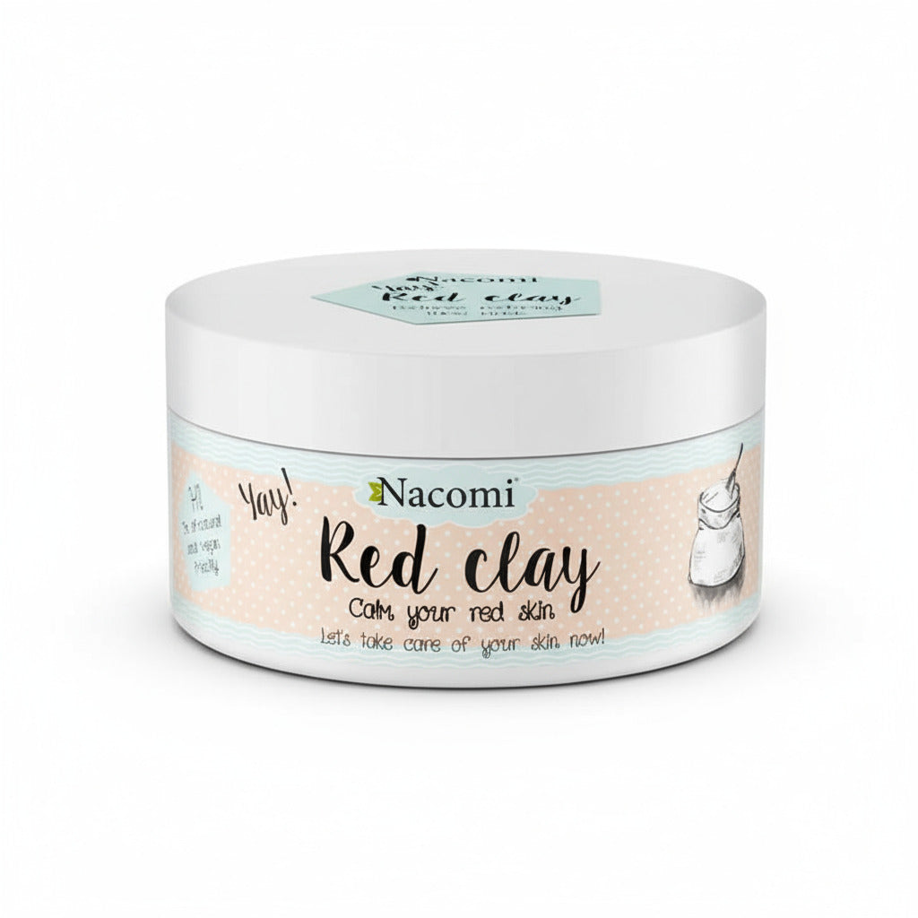 Argilla rossa naturale Nacomi, ideale per maschere viso lenitive e purificanti, calma le pelli sensibili e arrossate. 