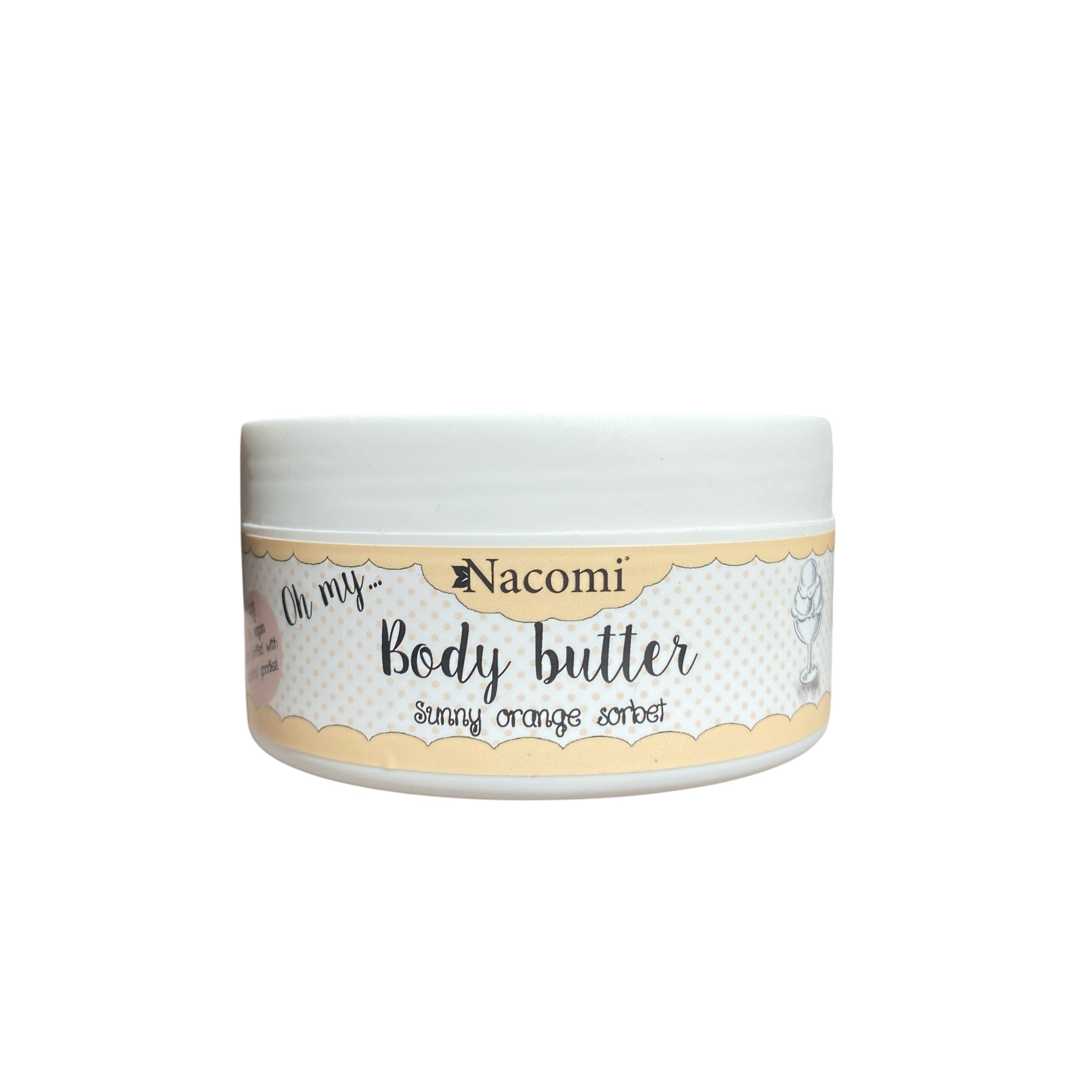 Burro corpo Nacomi Body Butter Sunny orange rende la pelle più liscia e morbida.