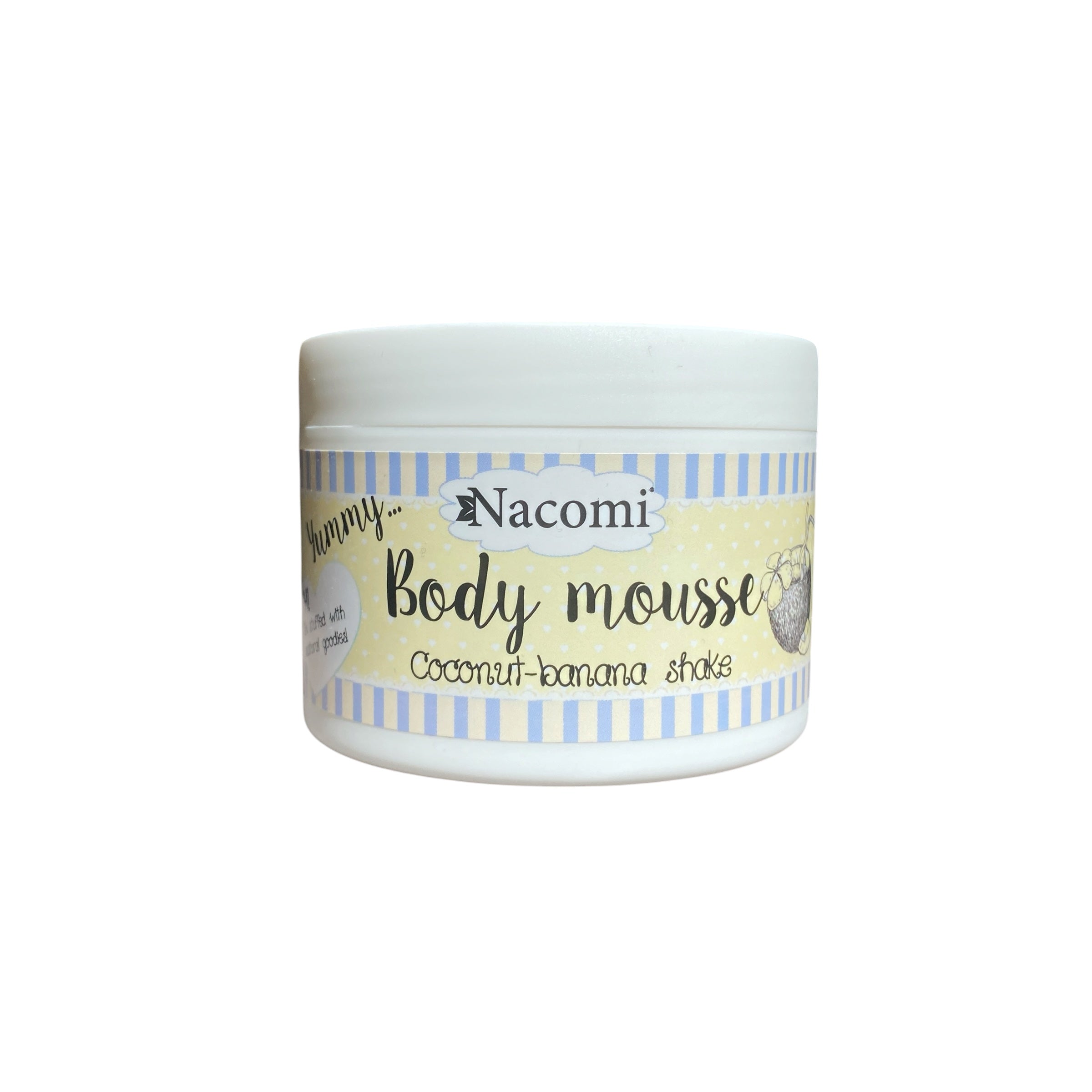 Mousse corpo Nacomi Coconut Banana texture leggera e soffice idratante. Disponibile su Tokyoh Beauty