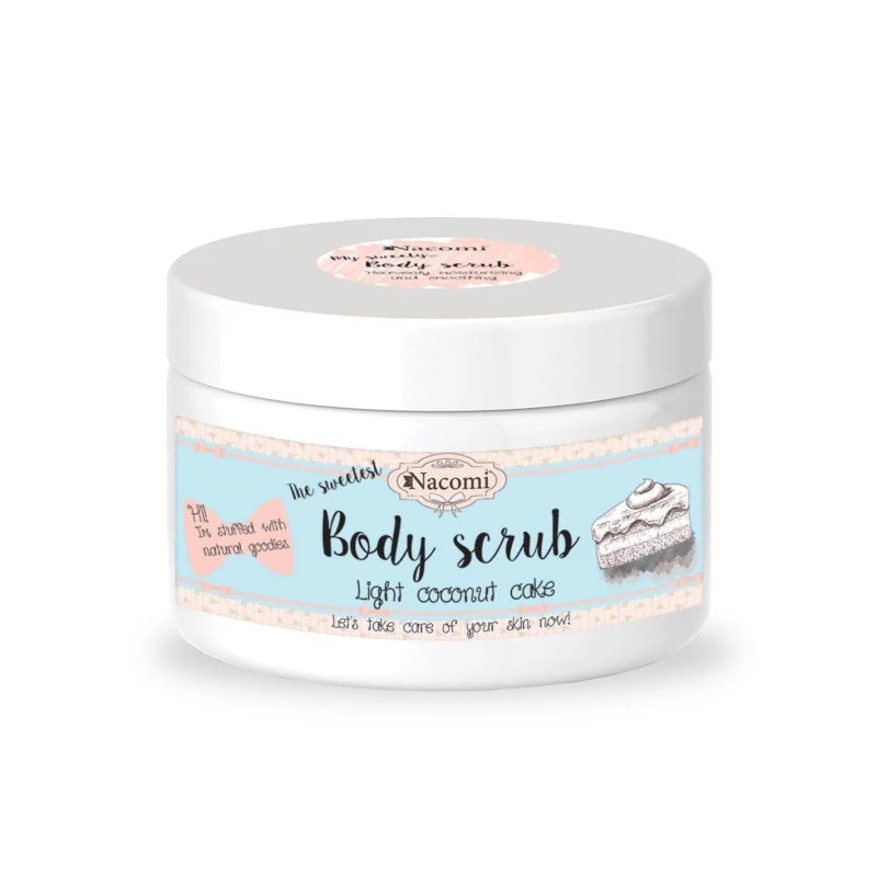 Scrub corpo Nacomi al cocco Light Coconut Cake 200g esfoliante naturale per pelle morbida. TokyOhBeauty.com