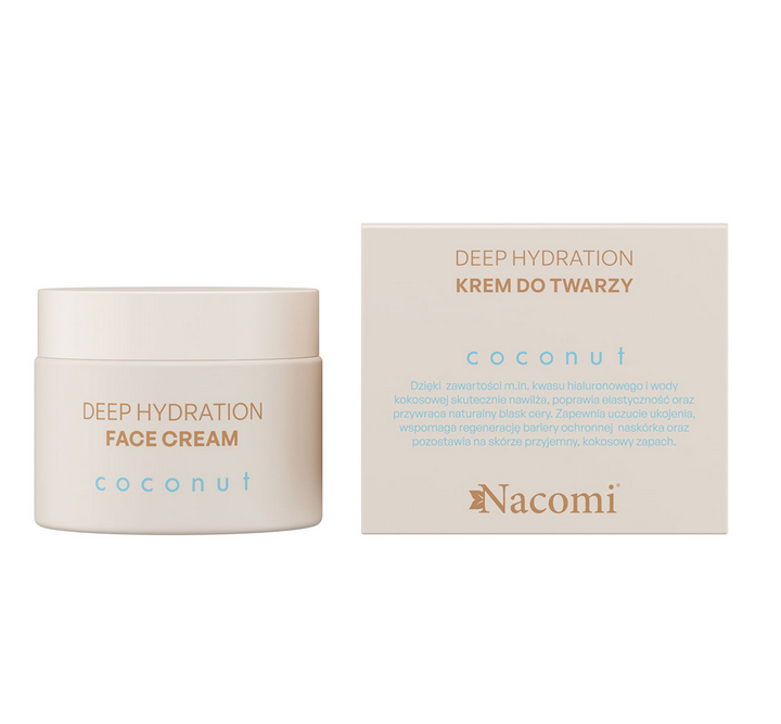 Crema viso idratante al cocco Nacomi per pelle secca e sensibile 40ml.
