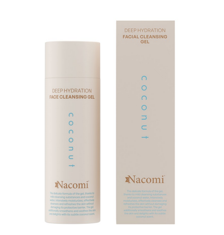 Gel detergente idratante al cocco Nacomi per pelle morbida e sensibile 140ml.
