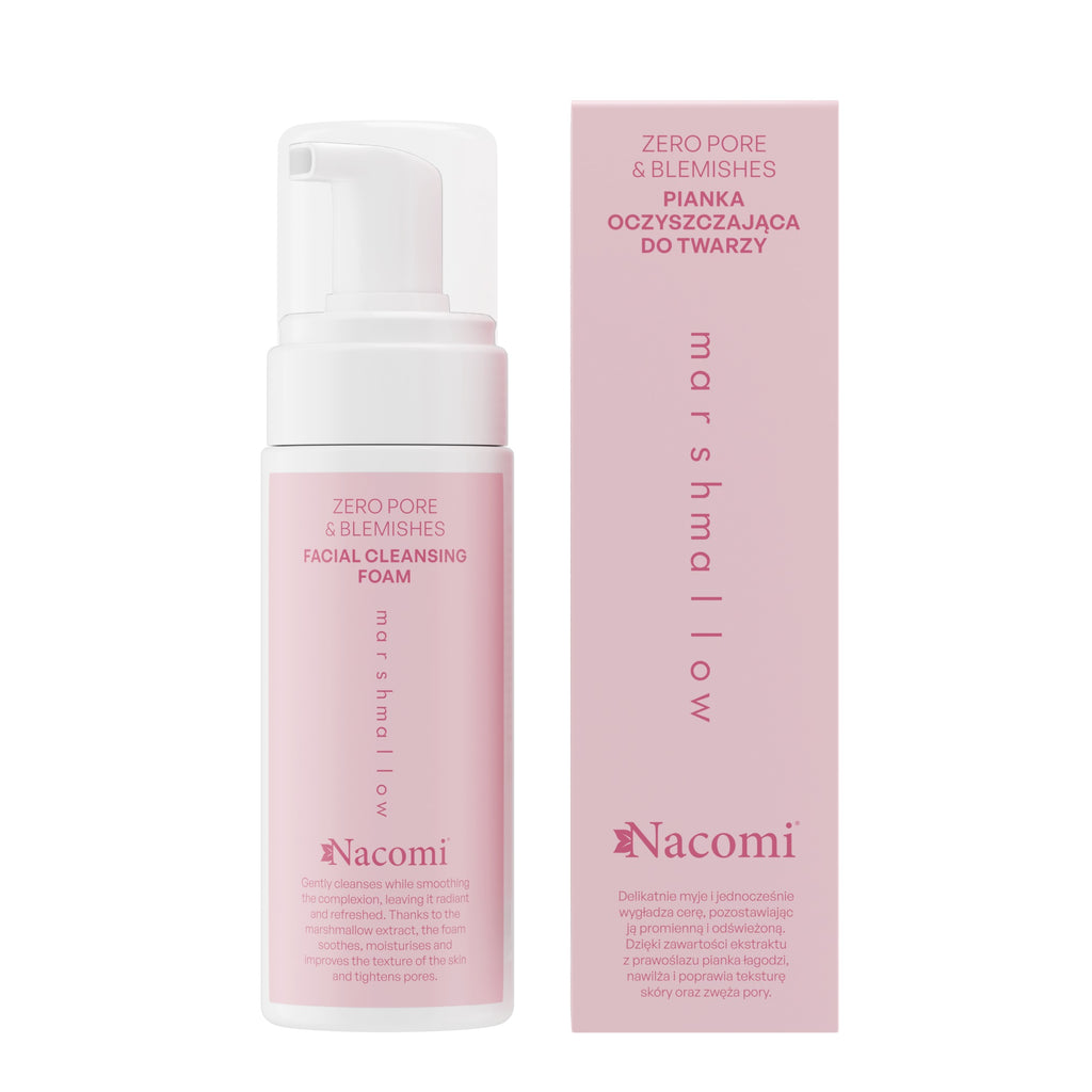 Schiuma detergente viso Nacomi Marshmallow dal profumo dolce e texture soffice – deterge e lenisce la pelle rendendola morbida e luminosa