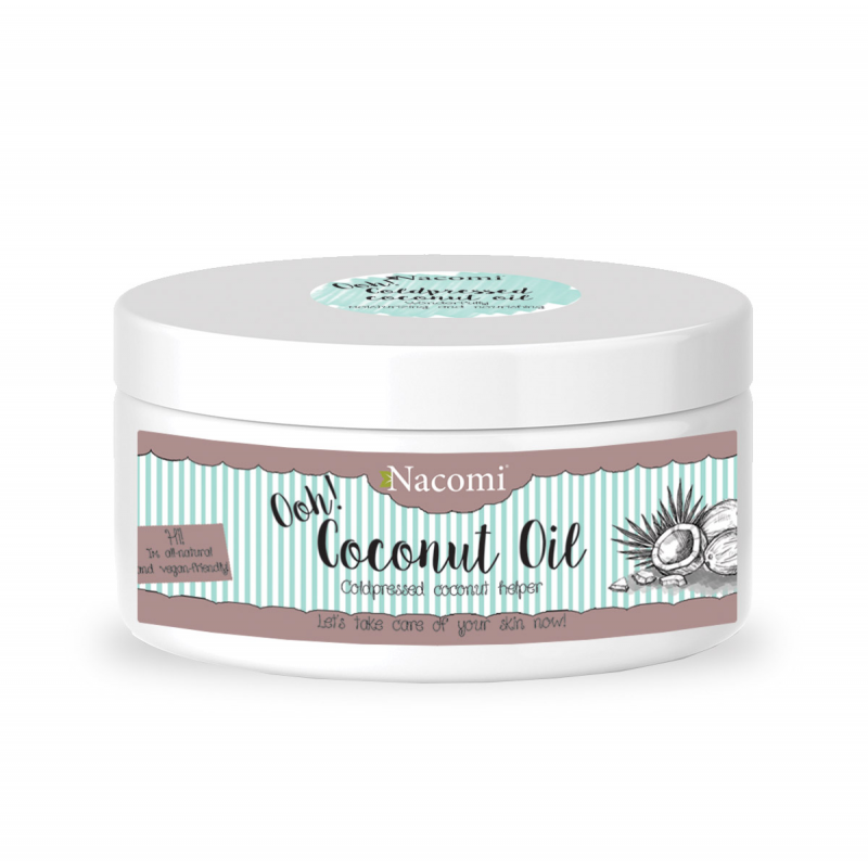 Olio di cocco naturale Nacomi spremuto a freddo, ideale per corpo, viso e capelli, nutre e idrata in profondità