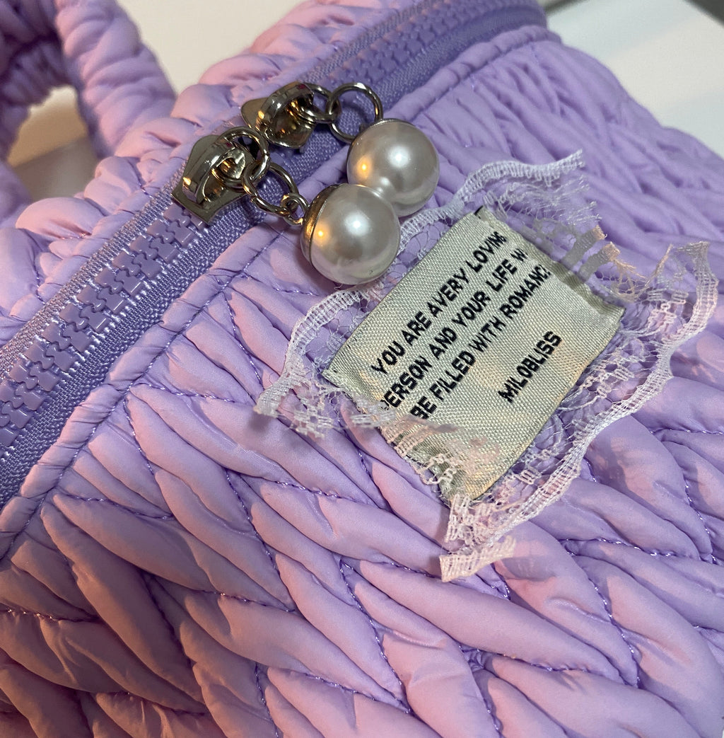 Dettagli bauletto per skincare e make-up collezione Tokyoh Beauty Lavender Dream Mood