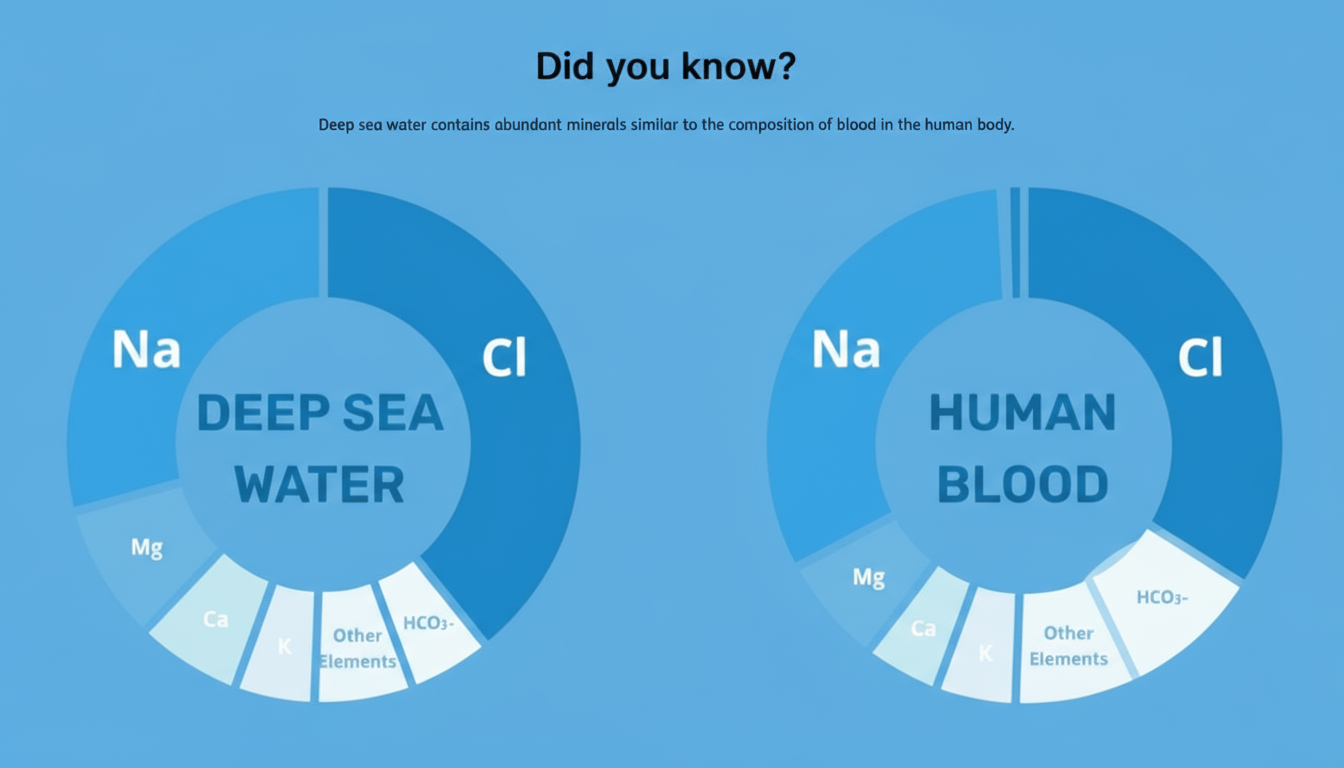 Somiglianza composizione minerale acqua di mare in profondità  e sangue umano
